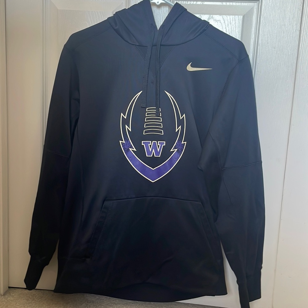 Washington Huskies Football Nike Sweatshirt Hoodie Black Adult S